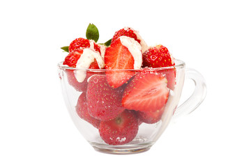 Fresh strawberries isolated on a white background
