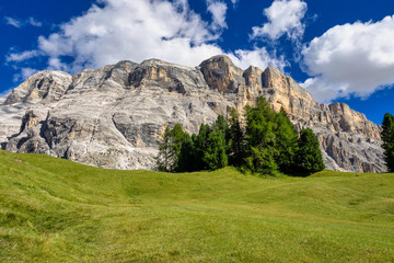 Sasso di Santa Croce in eastern Dolomites, Badia valley, South Tyrol, Italy