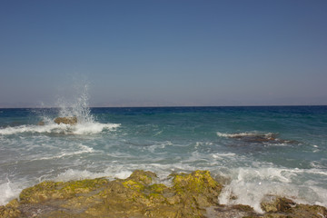 Greek beaches. Rhodes island. Summer vacation. Euro-trip.
