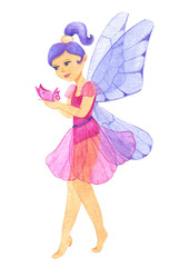 Beautiful fairy with a small butterfly