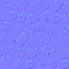 Normal map of seamless toilet paper pattern. Computer generated image