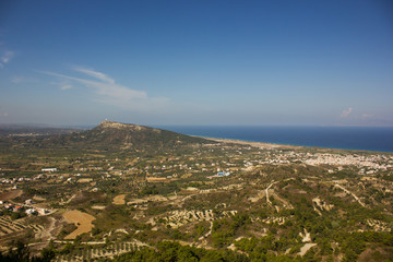 Panorama of Greece. Rhodes island. Rest at the sea. Euro-trip.