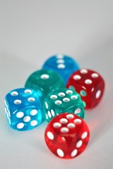 red and white dice