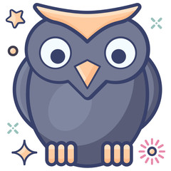
Modern flat design of owl icon, use it commercially 
