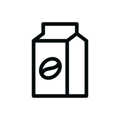 Coffee pack isolated icon, coffee beans linear vector icon with editable stroke