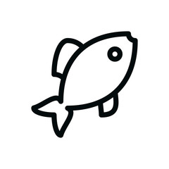 Fish isolated icon, seafood linear vector icon with editable stroke