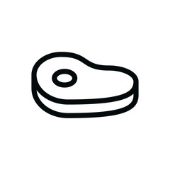 Meat steak isolated icon, beef steak linear vector icon with editable stroke