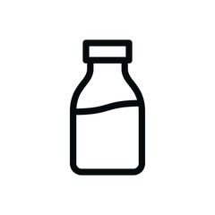 Milk bottle isolated vector icon, kefir bottle outline icon with editable stroke