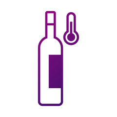 wine bottle drink with thermometer gradient style icon