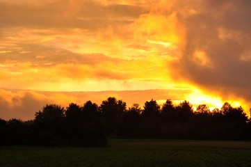 Sunset at Plérin in Brittany