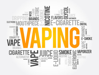 Vaping word cloud collage, concept background