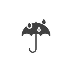 Umbrella and rain vector icon. Keep dry filled flat sign for mobile concept and web design. glyph icon. Packaging symbol, logo illustration. Vector graphics