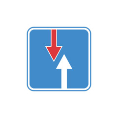 Road sign. Priority sign. Advantage over oncoming traffic. Vector illustration
