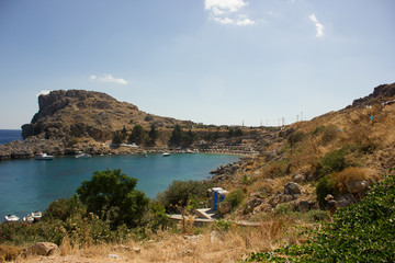 Greek beaches. Rhodes island. Summer vacation. Euro-trip.