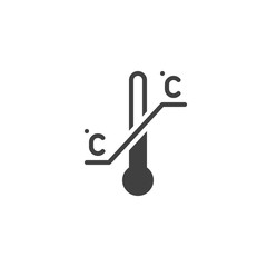 Thermometer temperature vector icon. Temperature limitation filled flat sign for mobile concept and web design. glyph icon. Packaging symbol, logo illustration. Vector graphics