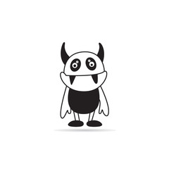 cute monster icon on white background vector