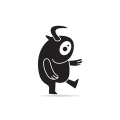 cute monster icon on white background vector