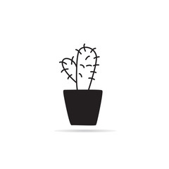 cactus plant pot vector illustration on white background