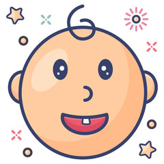 
Baby first tooth icon in editable modern design 
