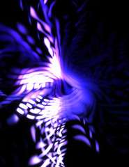 Light particle trails. Light explosion star with glowing particles and lines. Beautiful moving abstract rays background.