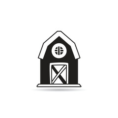 barn or farmhouse icon on white background vector - obrazy, fototapety, plakaty