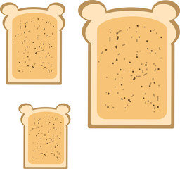Bread toast in the shape of a teddy bear food for kids cartoon cute