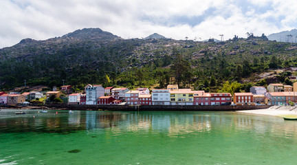 Fototapeta na wymiar The harbour of O Pindo, a picturesque village in Costa da Morte or Death Coast in the Northern Spain