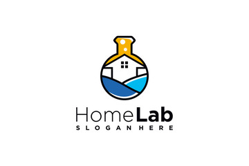 Home lab logo design vector template