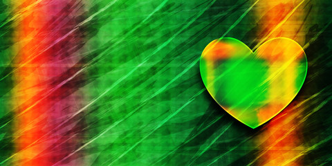 Heart icon abstract premium green banner background colorful pattern bright texture