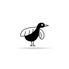 egret, heron icon on white background vector