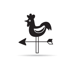 rooster weather vane or weathercock on white background
