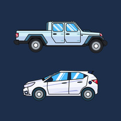 simple car vector flat design
