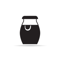 milk can icon vector on white background