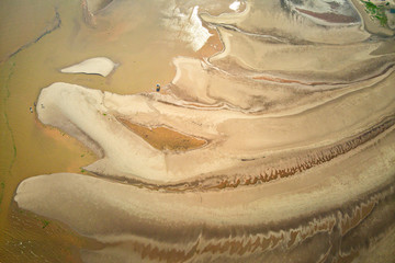 Nice aerial view of a sandbank offshore Namdinh, Vietnam