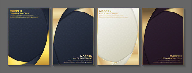 Minimal Cover in Gold. Vector Geometric Abstract Poster Design.