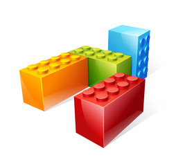  illustration of the colored blocks for the construction of children designer game