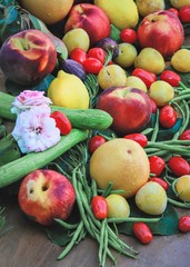 composition of fruits and vegetables - freshness and naturalness - healthy food concept
