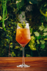 Cocktail drink served in glass