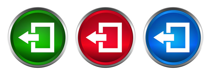 Obraz premium Logout icon supreme round button set design illustration