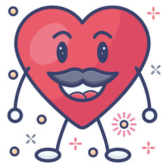 
Love symbol, icon of heart in flat design
