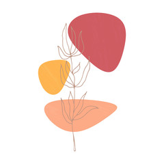 Autumn greeting card. Invitation with leaf shape