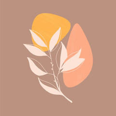 Autumn greeting card. Invitation with leaf shape