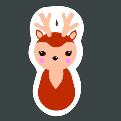Flat vector illustration of a deer