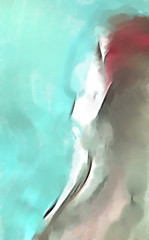 Rough brushstrokes on abstract background. Brush painting. Color strokes of paint. Unique wall art. Modern art on canvas. Colorful contemporary artwork.