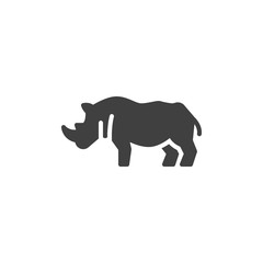 Rhino, animal vector icon. filled flat sign for mobile concept and web design. Rhinoceros, side view glyph icon. Symbol, logo illustration. Vector graphics