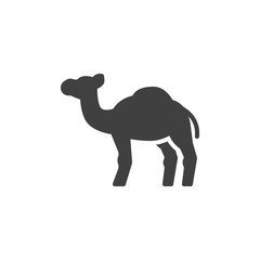 Camel, animal vector icon. filled flat sign for mobile concept and web design. Camel, side view glyph icon. Symbol, logo illustration. Vector graphics