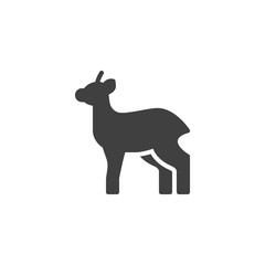 Fototapeta na wymiar Antelope, animal vector icon. filled flat sign for mobile concept and web design. Gazelle, impala glyph icon. Symbol, logo illustration. Vector graphics