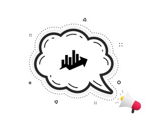 Growth chart icon. Quote speech bubble. Discount sign. Sale diagram symbol. Quotation marks. Classic growth chart icon. Vector