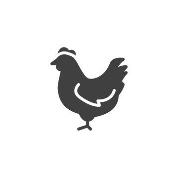 Chicken bird vector icon. filled flat sign for mobile concept and web design. Chick glyph icon. Symbol, logo illustration. Vector graphics
