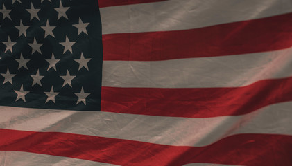 Fototapeta na wymiar United States of America flag. Image of the american flag flying in the wind.